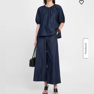 Theory wide leg linen pants
